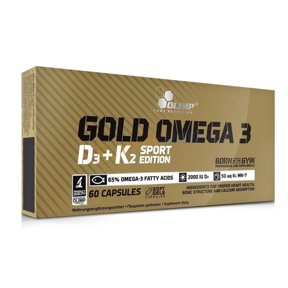 Olimp Gold Omega 3 D3 + K2 Sport Edition 60 Cápsulas Huesos Corazón y Soporte Cerebral Foto 1 de 1
