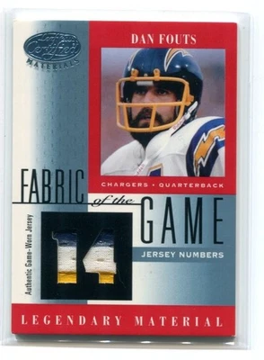 2001 Leaf Certified Materials Dan Fouts Fabric of the Game Game Worn Jersey  /14 - Image 1 of 2