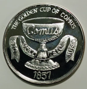 Comus 2002 .999 Fine Silver Theme New Orleans Mardi Gras Krewe Doubloon Token C - Picture 1 of 2