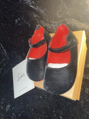 Bailarinas Christian Louboutin Baby Love Chick - Terciopelo - Negras - Bebé eBay Foto 1 de 4