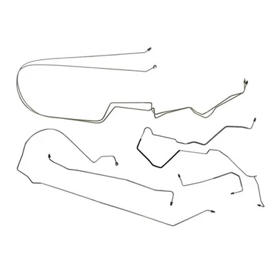 Kit de línea de freno tubo completo sin ABS disco de 4 ruedas 2000-05 Impala OE acero 6 piezas Foto 1 de 4