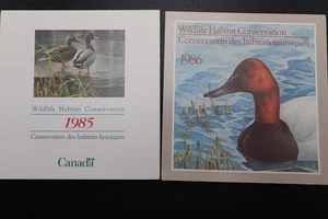 CANADA WILDLIFE HABITAT CONSERVATION DUCK STAMPS MINT 1985 1986 COVER BOOKLET - Picture 1 of 3