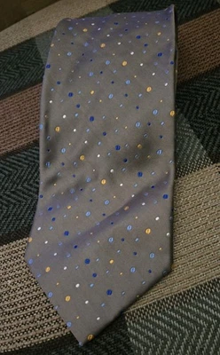 Corbata Brioni Para Hombres Taupe Multicolor Estampado Lunares Preppy Elegante Lujo Foto 1 de 4