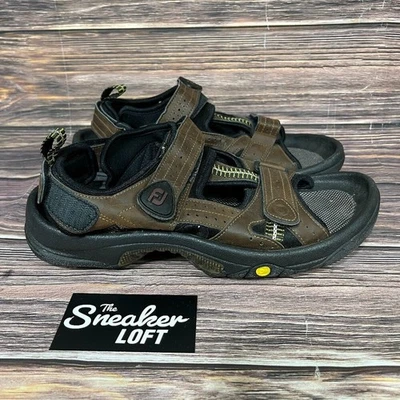 Мужские сандалии для гольфа FootJoy коричневые кожаные с регулируемым ремешком размер 9 - Изображение 1 из 4