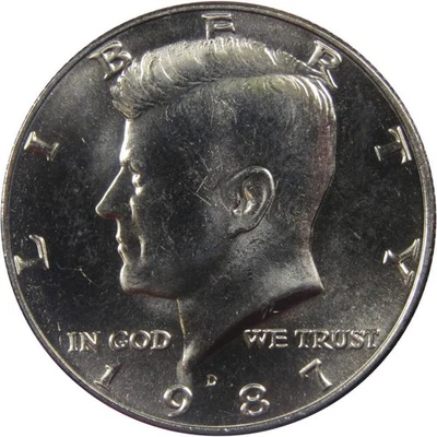1987 D Kennedy Half Dollar BU Uncirculated Mint State 50c US Coin Collectible - Image 1 of 2