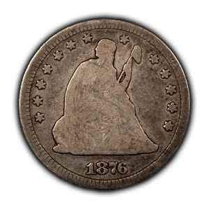 1876-CC 25c Seated Liberty Silver Quarter - Carson City - VG Semi Key - Z5517 - Picture 1 of 4