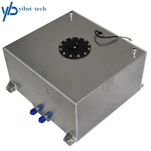 15 GALLON RACING DRIFT FUEL CELL TANK & LEVEL SENDER POLISHED ALUMINUM - Picture 1 of 6