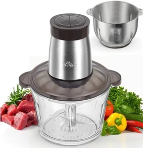 Electric Food Processors & Chopper with Glass Container and 304 Stainless Steel - Picture 1 of 6