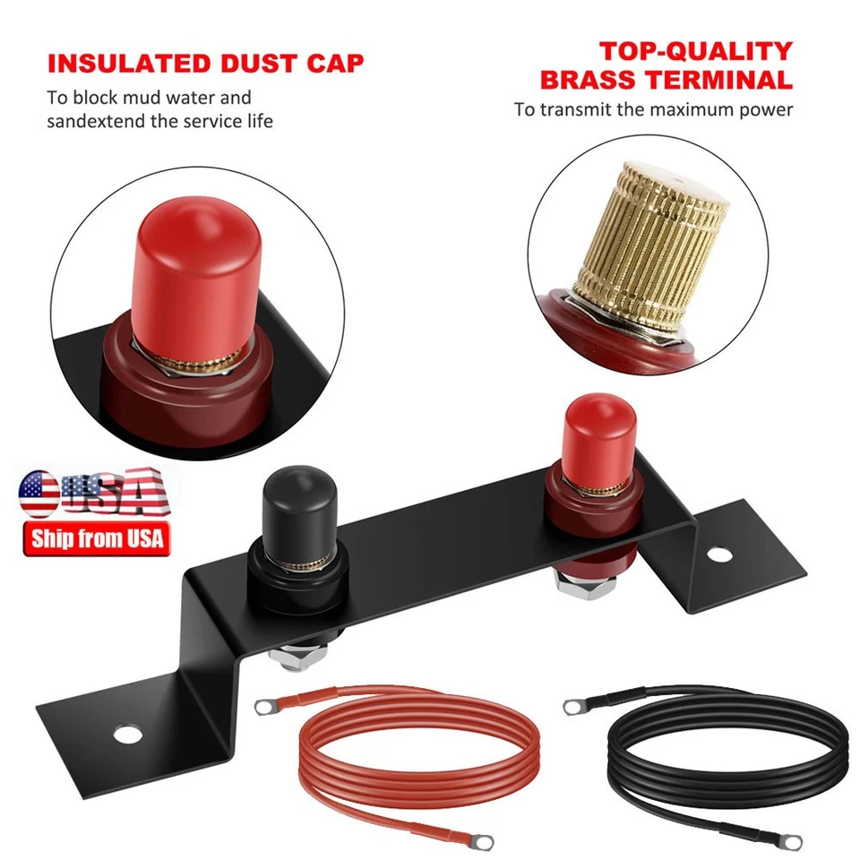 Battery Jump Post Relocation Kit Remote Battery Terminals Charging Post Bracket  - Image 1 of 4