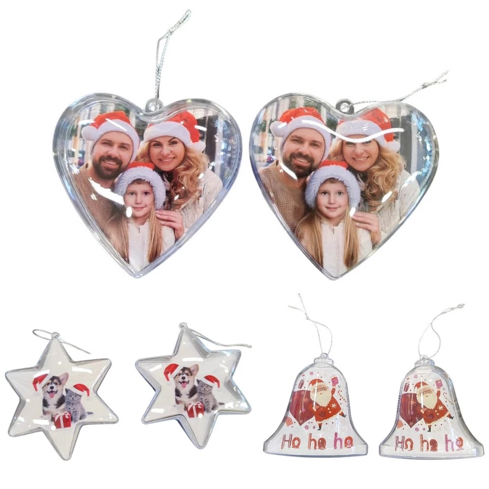 Foto Weihnachtskugel Herz Stern Glocke Bilderrahmen 6 Stück - Bild 1 von 1