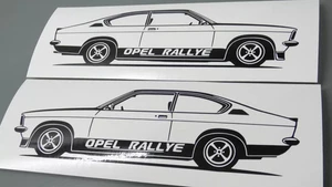 Pegatina Opel Kadett C Coupe Silhouette Opel Kadett Rallye negra nueva - Imagen 1 de 21