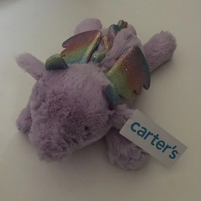 NEW Carters Plush Soft Baby Toy Purple Dragon Stuffed Animal Baby Gift - Image 1 of 4