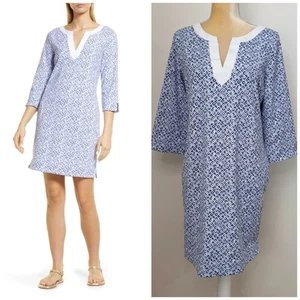 Tommy Bahama Aubrey Island Zone Tunic Dress Size M Blue Ultramarine - Picture 1 of 15