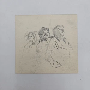 CARLE MICHEL BOOG kleine Bleistiftskizze Studie von 3 Männern hintereinander - Bild 1 von 13