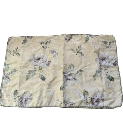 Винтажные наволочки Hollander King набор из 2 проводных жаккардовых желтых фиолетовых роз - Изображение 1 из 4