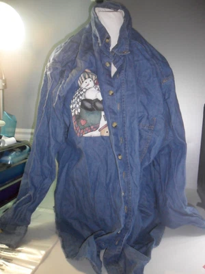 Real Good Denim All Sport demim jacket 2xl SNOWMAN "SNOWED INN" - Image 1 of 3