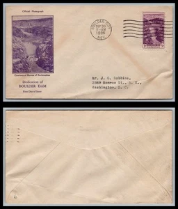 US FDC # 774 3c Boulder Dam  Rice  addressed 1935, 9p9641 - Picture 1 of 1