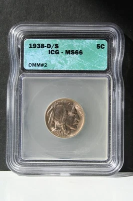 1938-D/S ICG MS66 Buffalo nickel, OMM#2 - Image 1 of 4