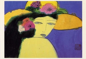 Walasse Ting≈¿Te gusta mi sombrero? Postal de arte moderno chino 1983≈ 4x6 - Imagen 1 de 1