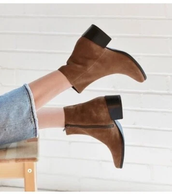 Vagabond сапожники замши кожаный блок каблук стороны молнии ботинки коричневый размер 37 / 6,5 - Изображение 1 из 4