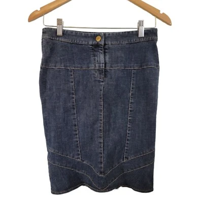 DVF Diane Von Furstenberg Skirt Jason Indigo High Waist Above Knee Pencil Size 2 - Image 1 of 4