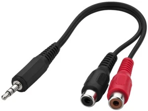 Monacor ACA-1535 - Adaptador de clavija de 3,5 mm - 2x embrague Cinch, longitud 0,15 m - Imagen 1 de 1