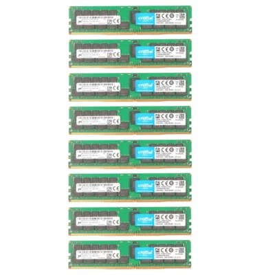 Crucial 256GB 8X32GB DDR4 2666MHz ECC Registered RDIMM Memory Ram CT32G4RFD4266 - Image 1 of 4
