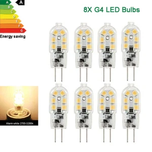 8 X G4 LED Lampe 5W 12V DC Warmweiß Kapsel Leuchtmittel SMD Stiftsockel Birne - Bild 1 von 4