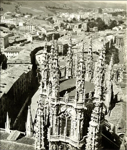 1958 Vintage Print Spanish Cathedral In Burgos 1567 Ornate City Central Lantern - Picture 1 of 3