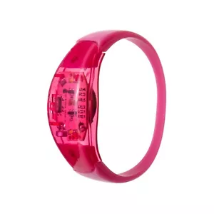 24 Pink Sound Activated LED Bracelets Light Up Flashing Voice Control Music Band - Picture 1 of 6