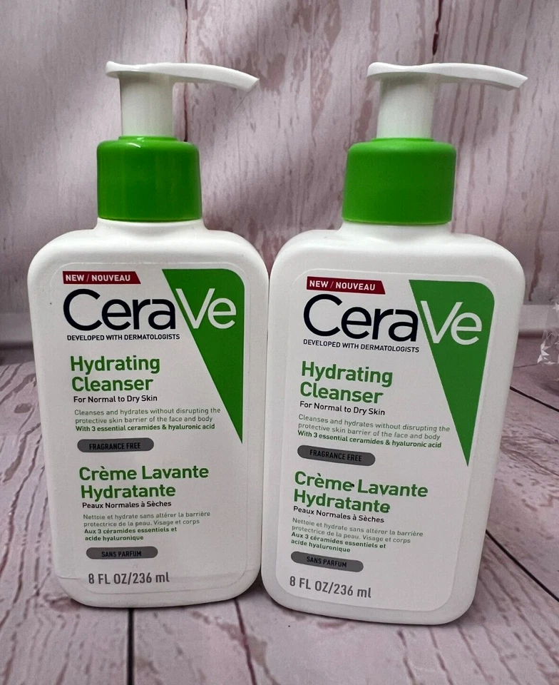 2Pcs CeraVe Hydrating Cleasner 236ml For Normal To Dry Skin