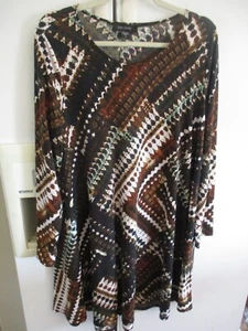 Karen Kane Tunic dress top easycare swing artsy L - Picture 1 of 3