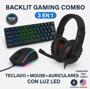 Teclado Y Mouse Inalambrico Gamer Set Croma Gaming Iluminacion Teclas Para Pc - Picture 1 of 15
