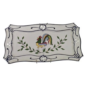 Vintage RCCL Hand-Painted Rooster Ceramic Platter Tray *REPAIRED - Picture 1 of 4