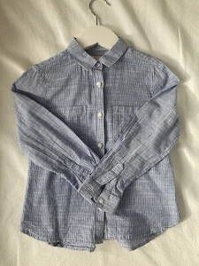 Girls Zara Blue/White Striped Cotton buttondown shirt (Age 4) RRP £19.99 - Picture 1 of 4