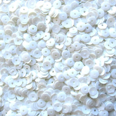 Lentejuelas Blanco Brillante [#1] Taza Redonda 5mm ~1000 piezas / ~10.000 piezas Suelta HQ Foto 1 de 2