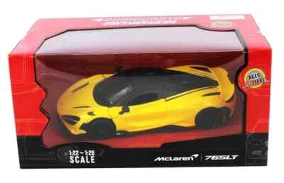 McLaren 765LT 2015 modelo diecast escala 1/24 de MotorMax - amarillo con caja Foto 1 de 4