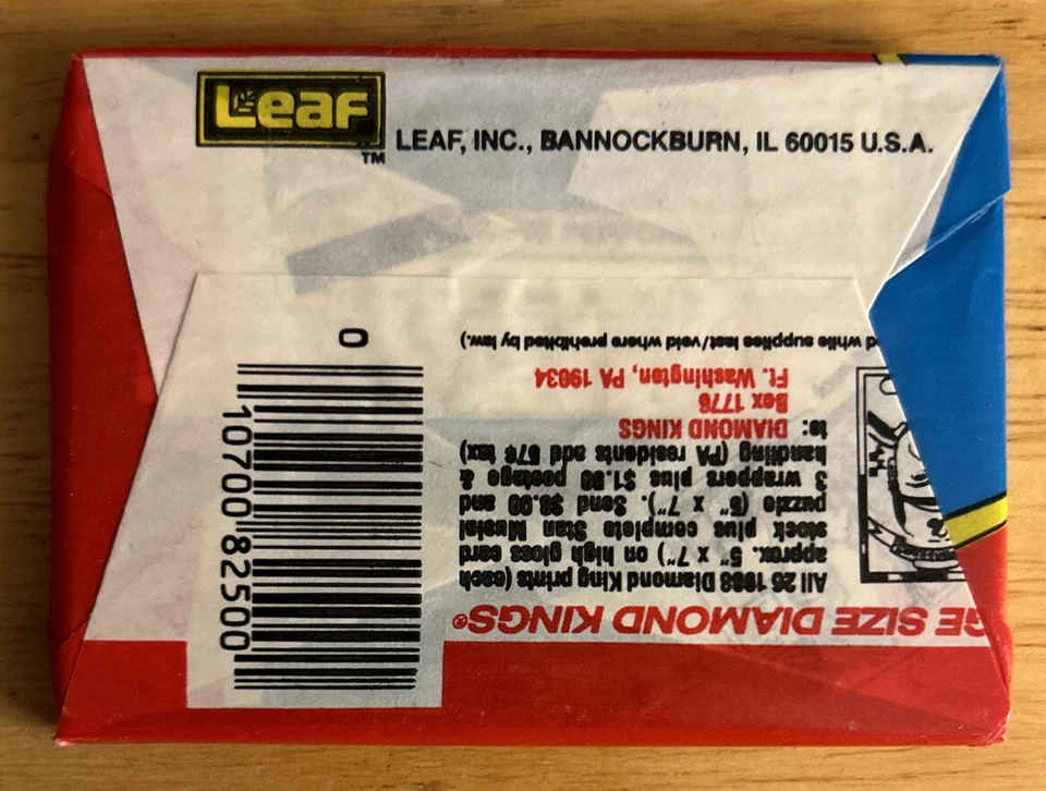 Восковая упаковка бейсбольных карточек 1988 Donruss Dave Martinez 2nd Yr Cubs OF Showing On Back - Изображение 1 из 2