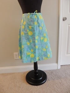 Key West Sz M Skirt Button Down Tie Through Waist Cotton A Line Floral Print - Picture 1 of 4