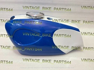 BSA B25 B44 Starfire Steel Blue & White Painted Gas Fuel Petrol Tank with Cap - Picture 1 of 6