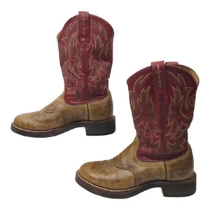 Ariat Cobalt XR Leather Boots Men 9D Western Cowboy Hard Toe Block Heel 39533 - Picture 1 of 18