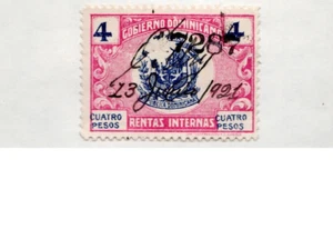 DOMINICANA (DOMINICAN REPUBLIC) 1921 INTERNAL REVENUE STAMP - Picture 1 of 1