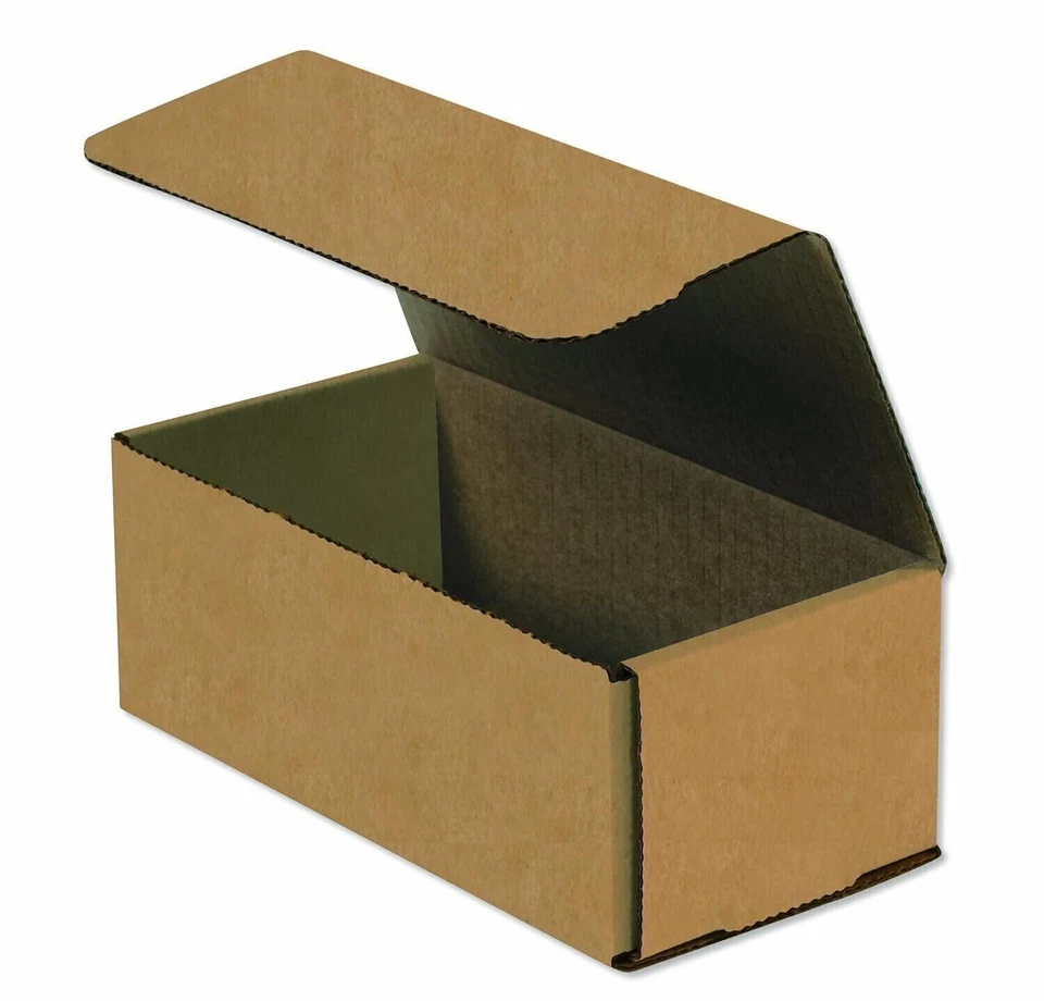 50 8" x 4" x 3" Kraft Corrugated Mailers Die Cut Tuck Flap Boxes - Image 1 of 1