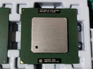1x New Vintage Rare Gold CPU Intel PENTIUM III-S 1400/512/133/1.45 SL6BY tB1 - Picture 1 of 6