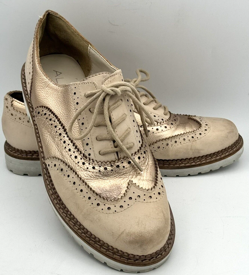 Aldo Free People 皮革牛津玫瑰翼尖复古风格 6.5 码舒适 — 第 1/4 张图片