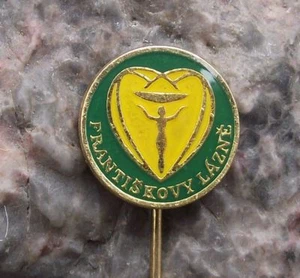 Frantiskovy Lazne Czech Natural Spring Water Spa Resort Heart Health Pin Badge - Picture 1 of 2