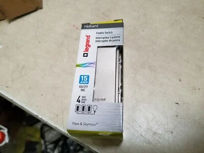 Pass & Seymour Legrand 15A 4-Way Paddle Switch TM874-NICC6 NICKEL