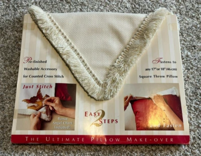 FUNDA DE ALMOHADA STITCHWORLD PARA PUNTO DE CRUZ - NUEVA, MARFIL, SE ADAPTA A ALMOHADA DE 17" O 18" Foto 1 de 3