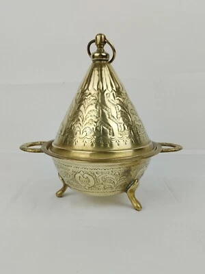 Petit Plat Oriental Marocain Tajine Pains Pâtisseries Signé 21cm De Hauteur  - Imagen 1 de 4