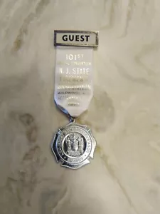 1978 NJ State Firemen's 101th Convention guest  Ribbon Keychain WILDWOOD - Picture 1 of 1